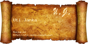 Uti Janka névjegykártya